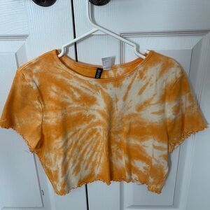 Orange Tie-Dye Crop Top